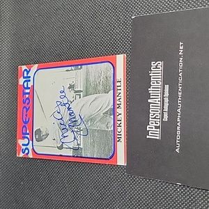 1982 mickey mantle superstar card Inpersonauthentication.net coa included